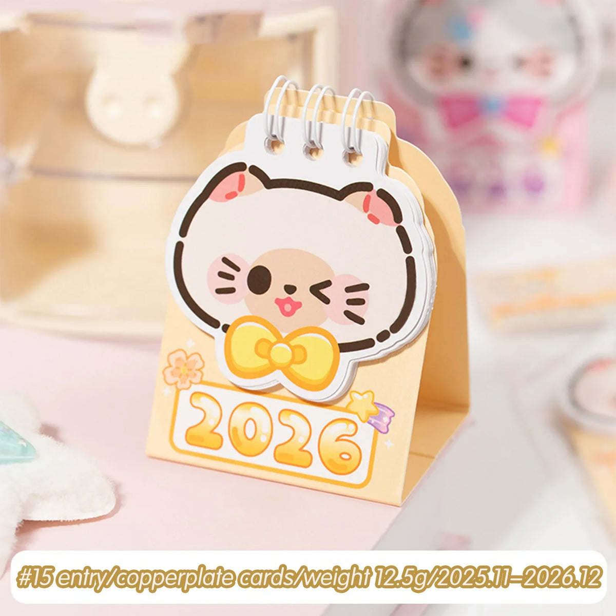 2026 Mini Cat Desktop Calendar – Compact Kitty Daily Planner