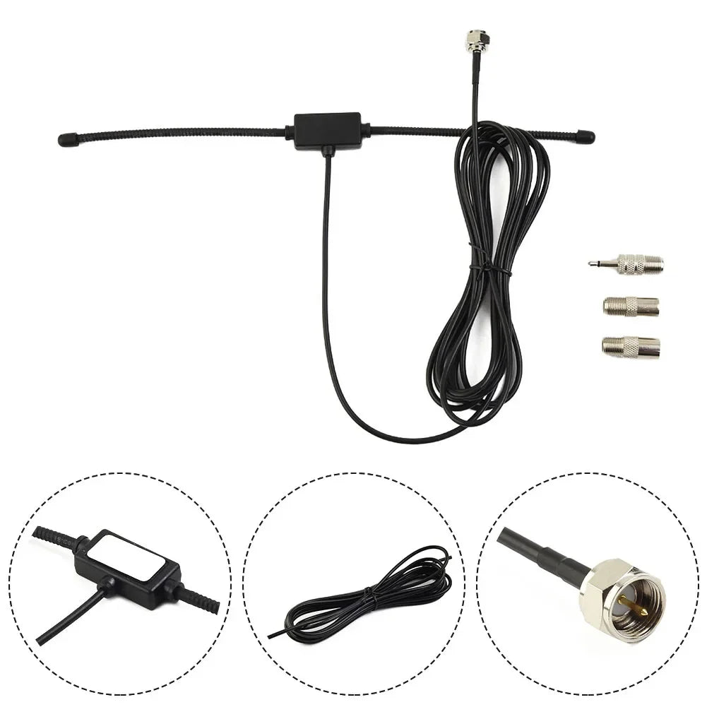DAB FM Radio Antenna Dipole Aerial Audio Plug Connectors 75 Ohms