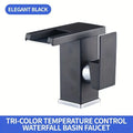 Thermal Color-Changing Waterfall Bathroom Faucet | Dual Handle