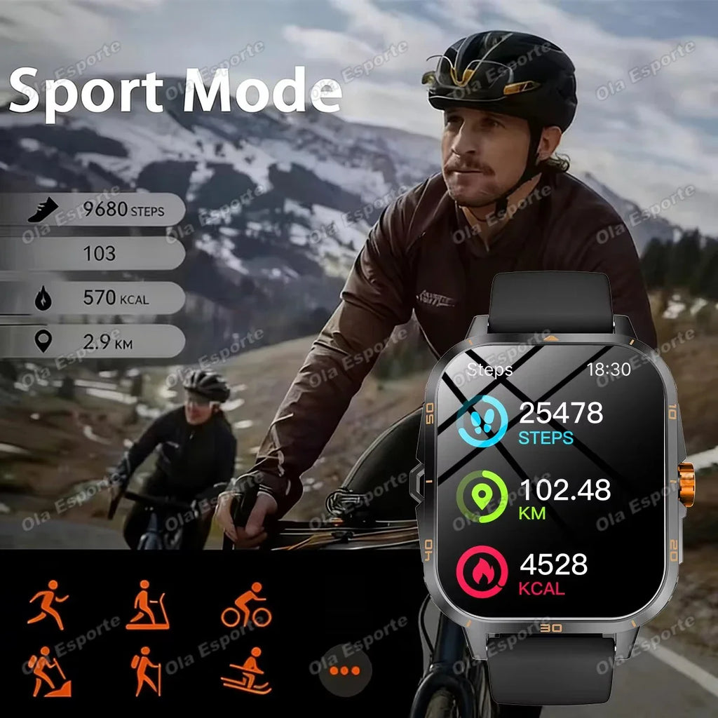 Ola Esporte HW12 Military Smartwatch | Flashlight & Bluetooth Call