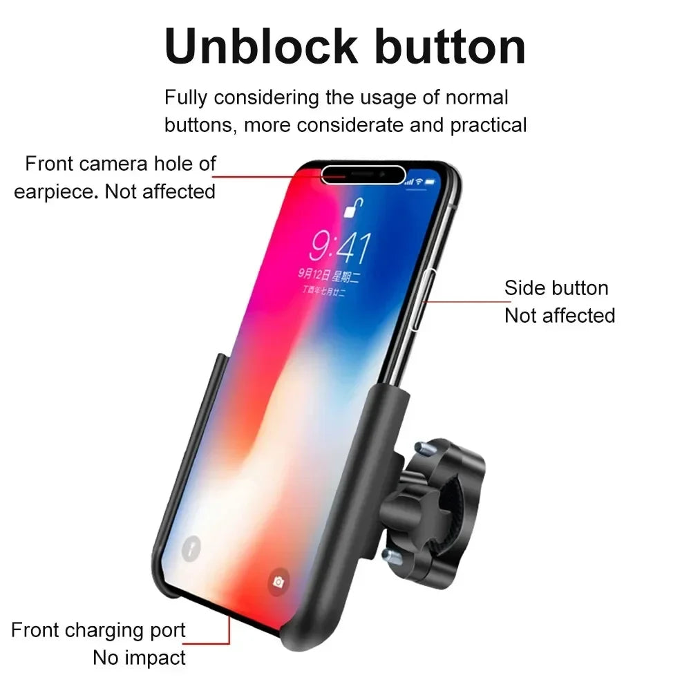 Aluminum Alloy Motorcycle Bike Phone Holder Handlebar Mount