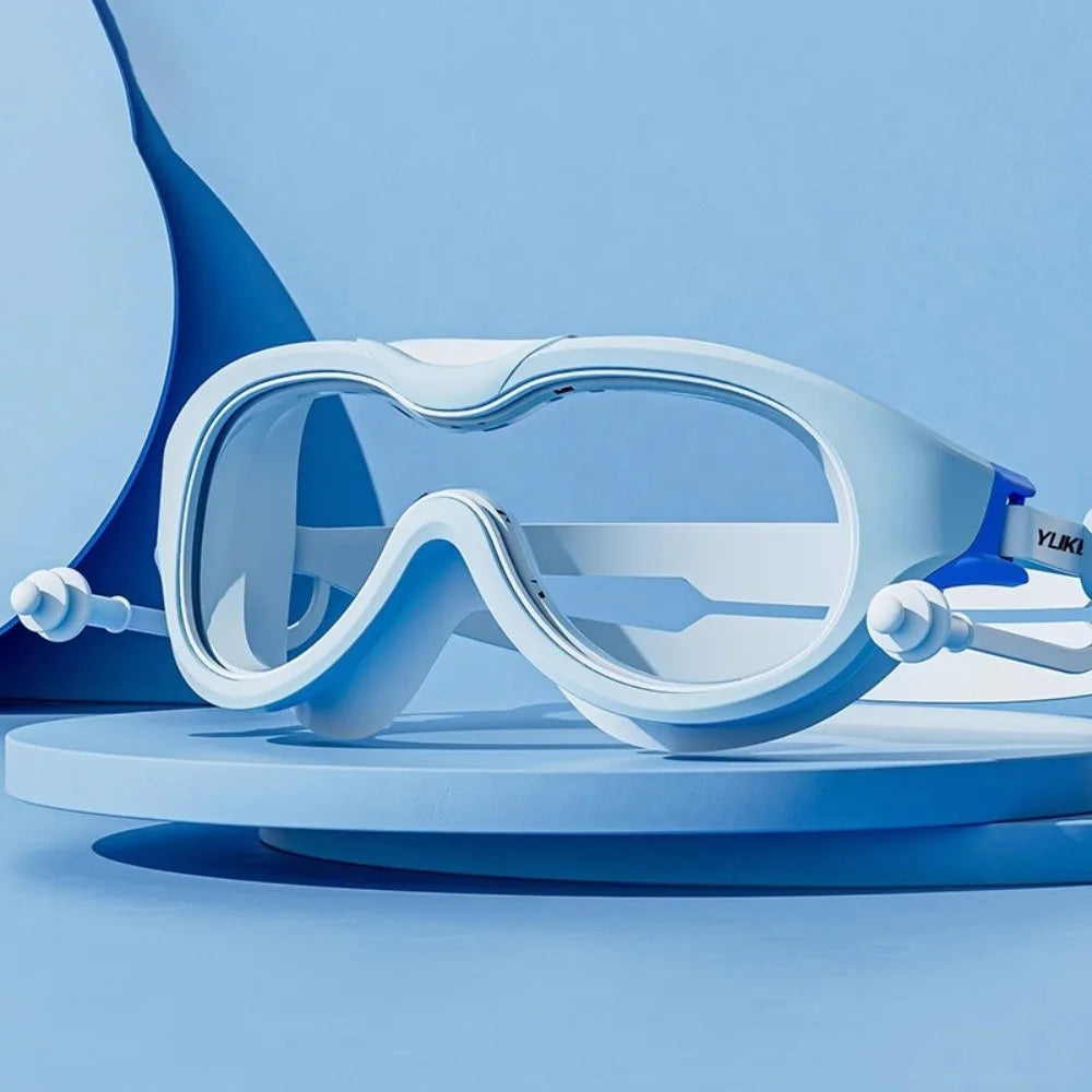 Wide View Anti-Fog Swim Goggles with Ear Plugs – Youth & Adult