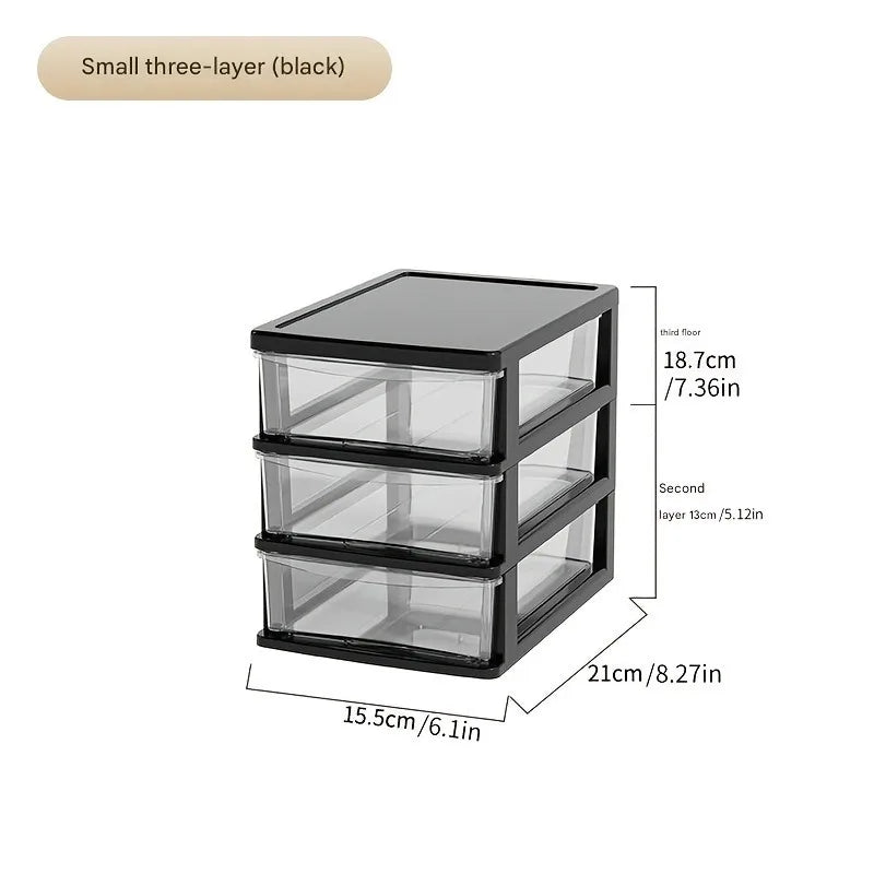 Japanese Desktop Storage Box-transparent Drawer Organizer Cosmetics