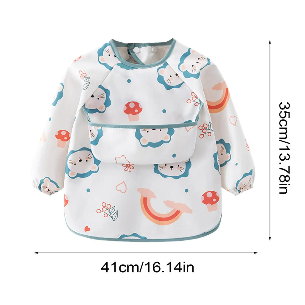 Long Sleeve Baby Smock Bib – Waterproof & Washable Toddler Bib