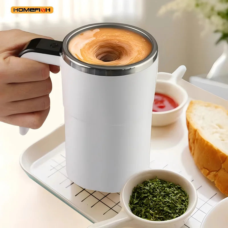 HOMEFISH 380ml Self-Stirring Mug | USB Rechargeable, IP67