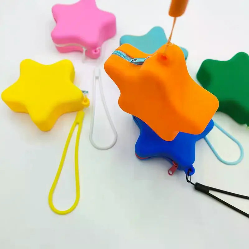 Starfish Silicone Coin Purse | Zipper Mini Storage Bag