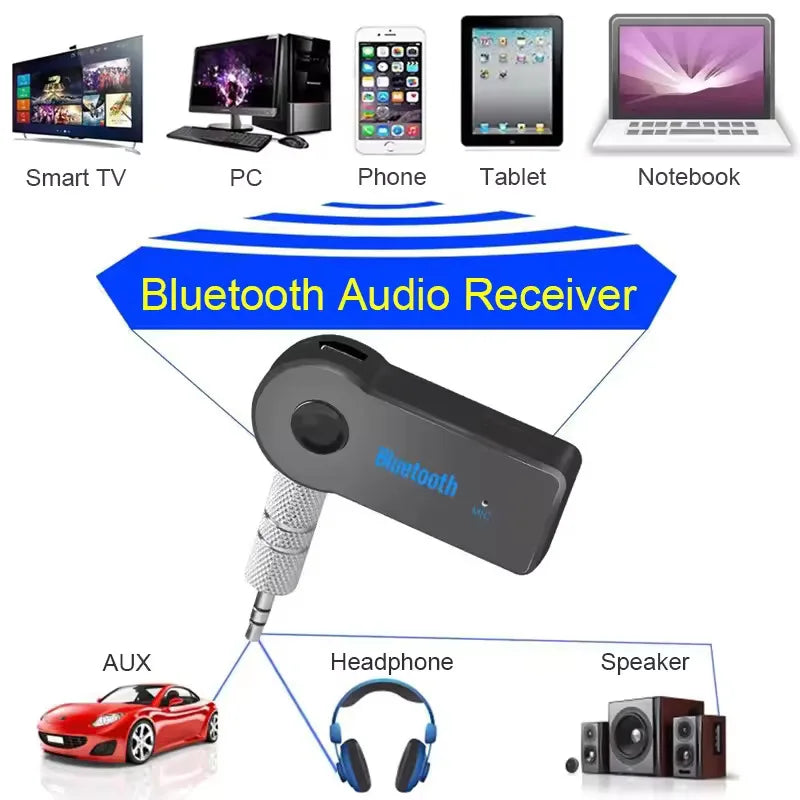 Bluetooth 5.0 Car AUX Receiver 3.5mm Wireless Audio Adapter