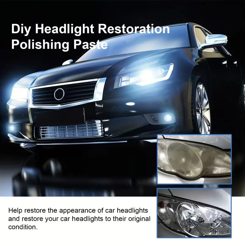 Car Headlight Restoration Polishing Kit & Cleaning Paste