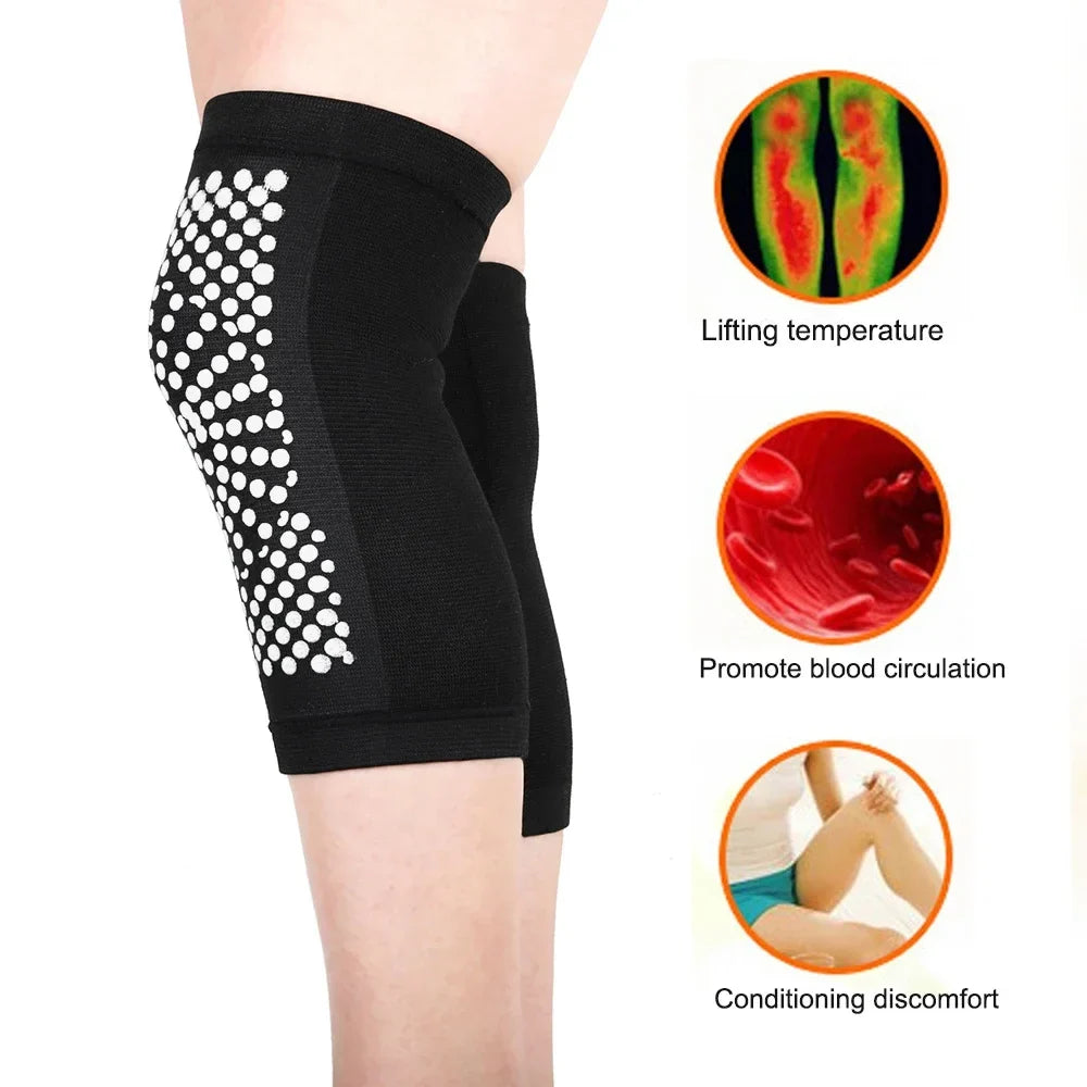 Self-Heating Tourmaline Knee Sleeves – Far Infrared Warmth 2 Pack