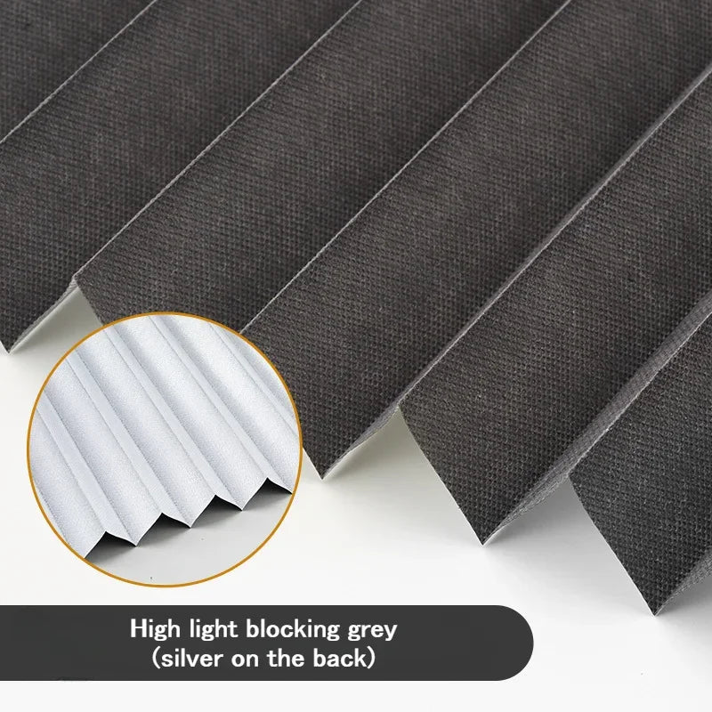 Self-Adhesive Pleated Blinds | Half Blackout Window Shades