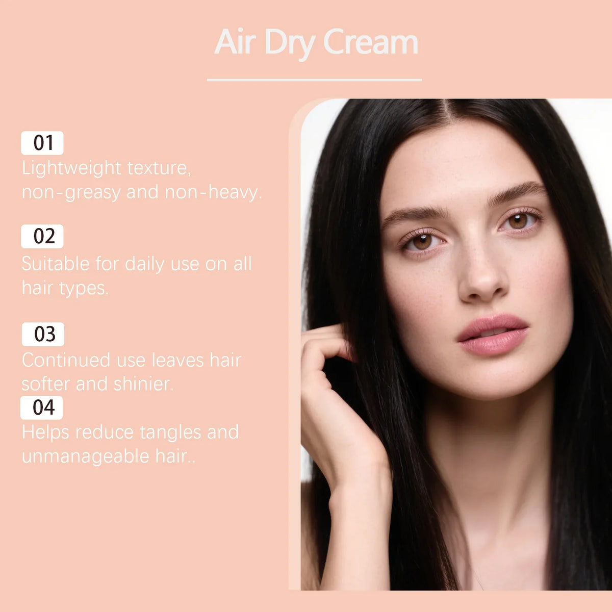 Keratin Air Dry Cream – Castor & Coconut Oil Frizz Control