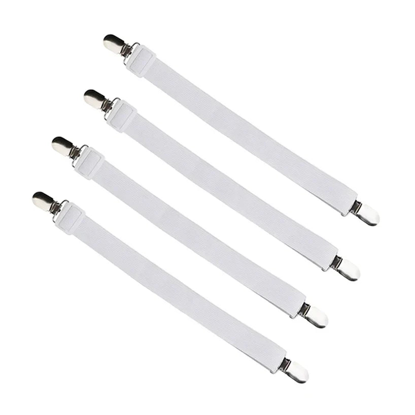 4-Pack Adjustable Bed Sheet Fasteners & Mattress Clip Grippers