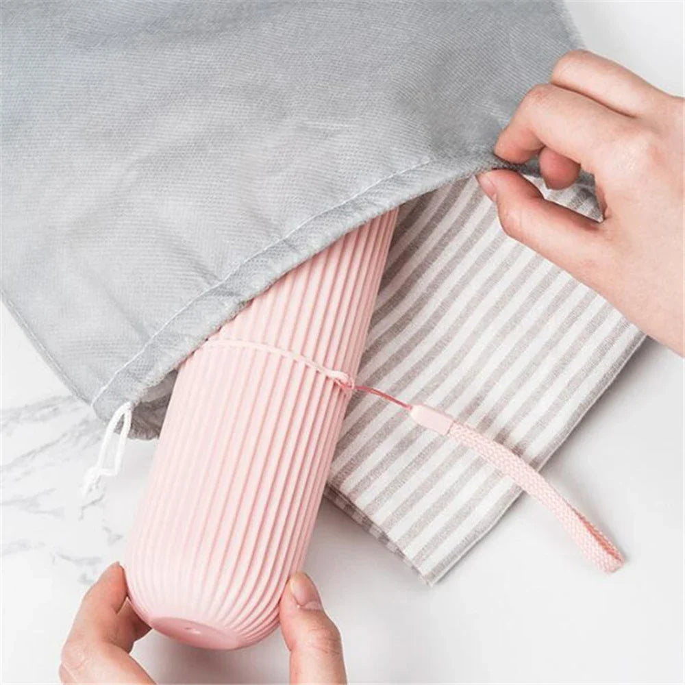 Travel Toothbrush & Toothpaste Case | Portable Striped Organizer