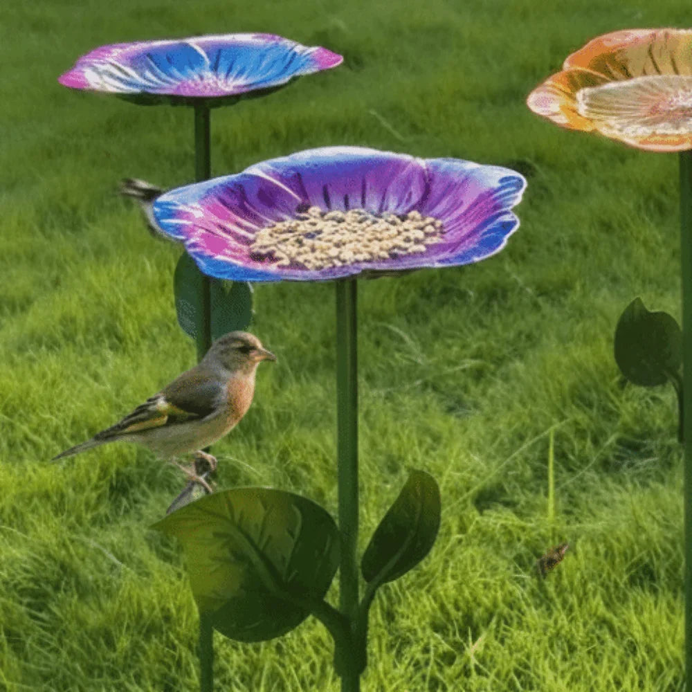 Iron Flower Bird Bath – Large Capacity Garden Dish | Oasis
