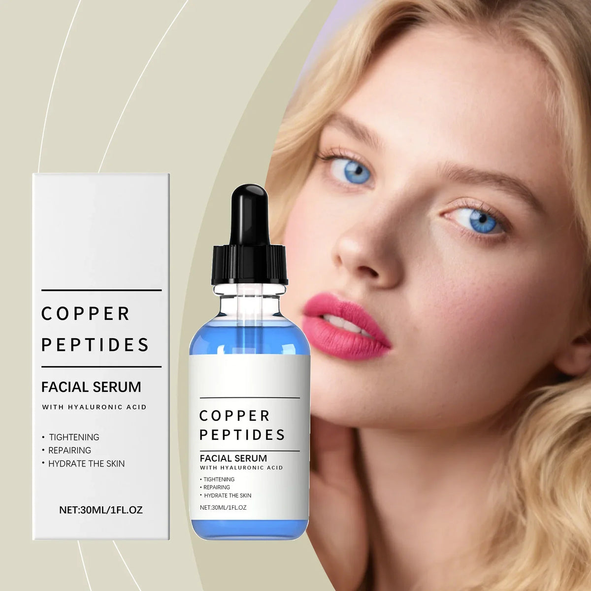 Copper Peptide Face Serum – Anti-Wrinkle & Hyaluronic Acid