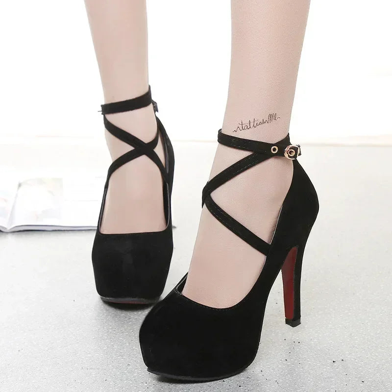 Women's Faux Suede Stiletto Pumps – 8cm Heel Dress Shoes