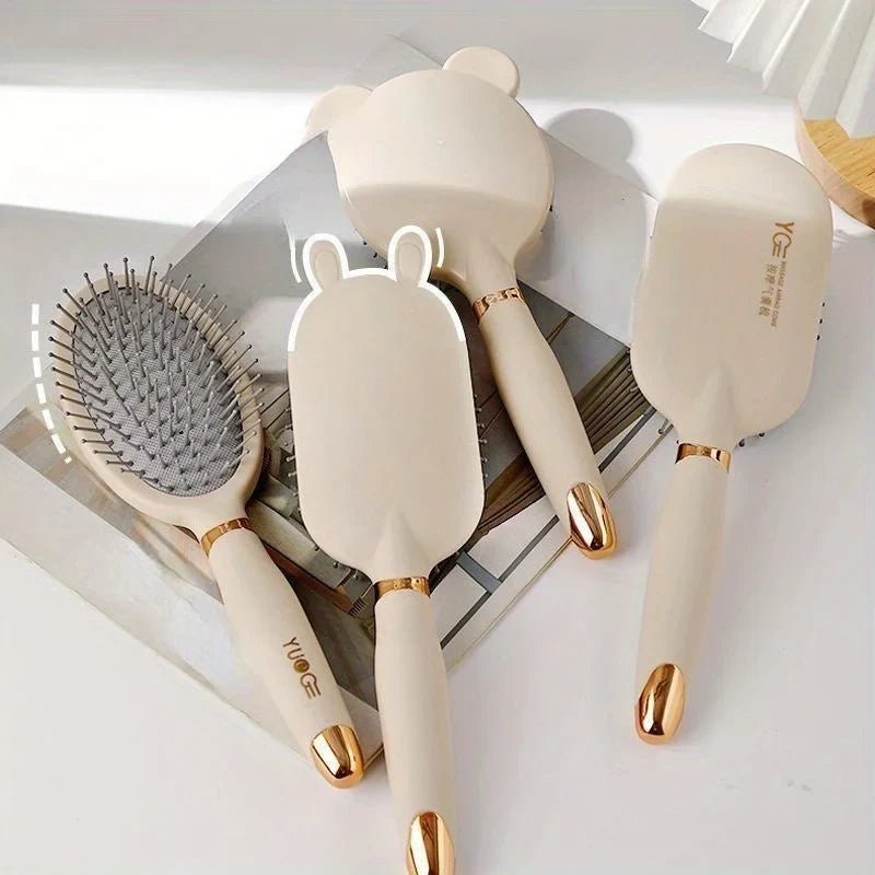 Cute Air Cushion Hair Brush – Antistatic Massage Comb & Cleaner
