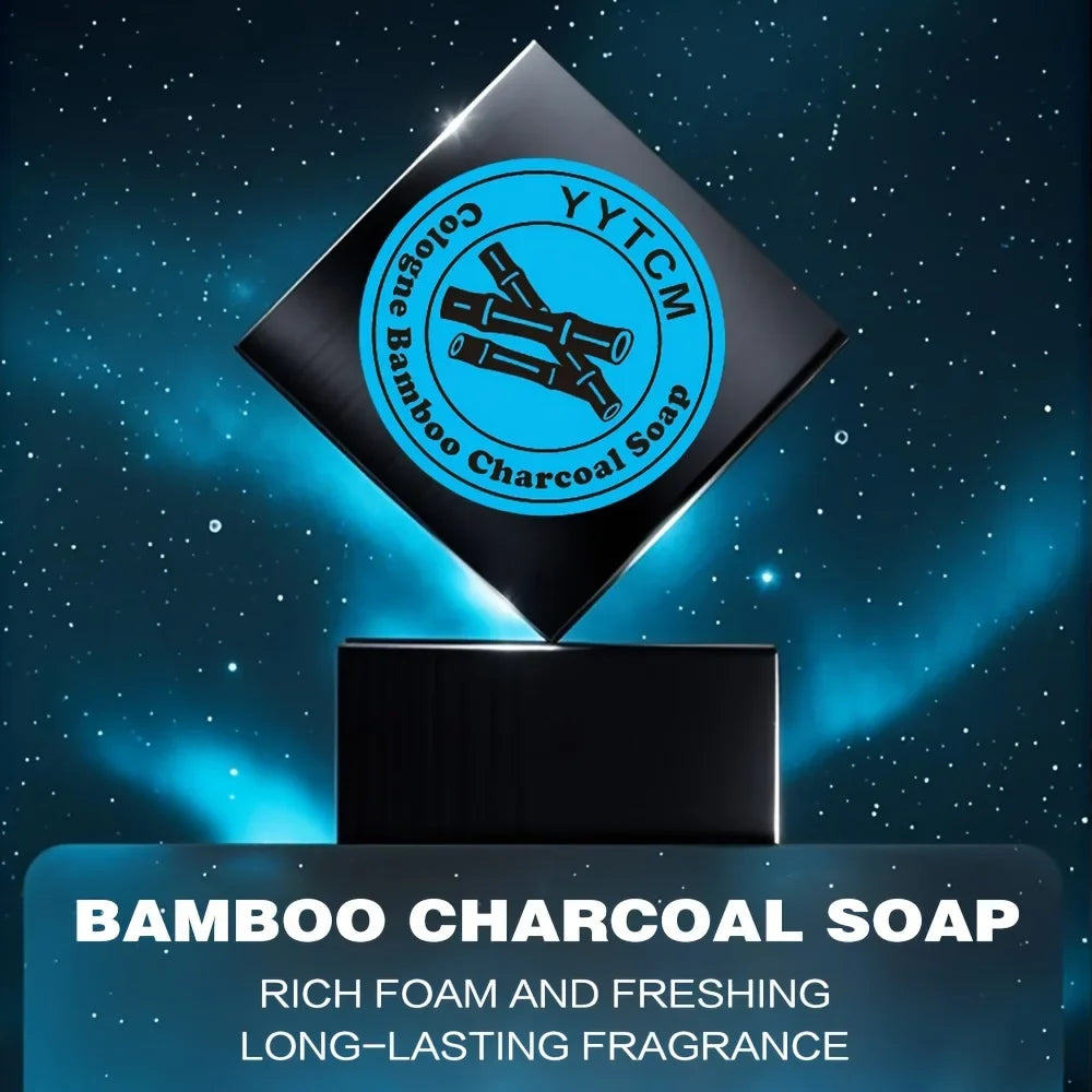 Men's Bamboo Charcoal Soap – Deep Cleansing Face & Body Bar 65g