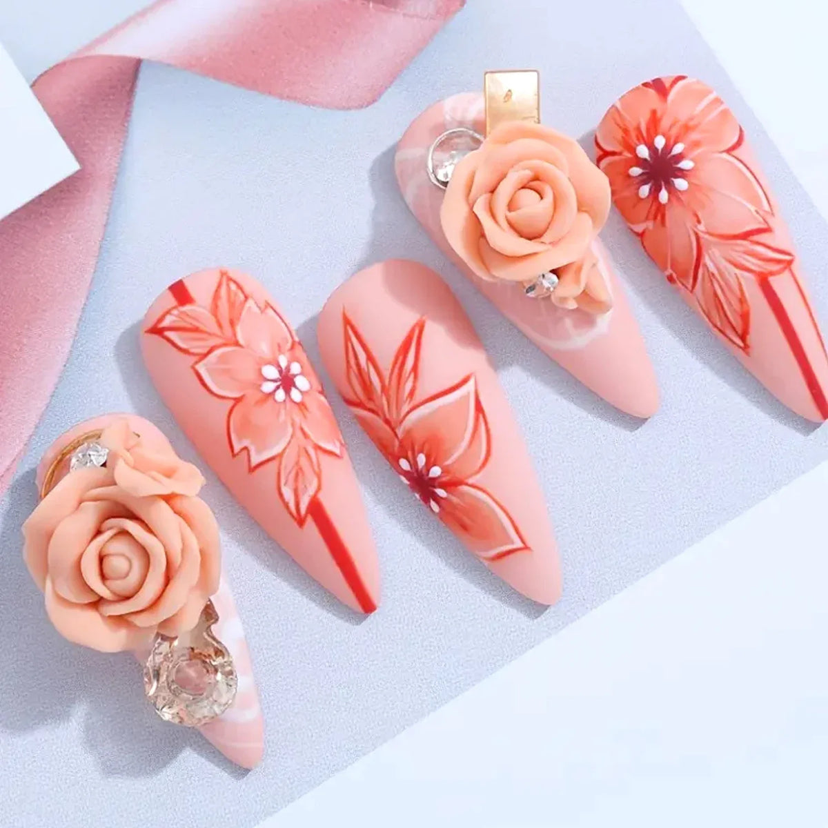 Nail Art Accessories Carving Gel Supplies 3D 4D Model Carved