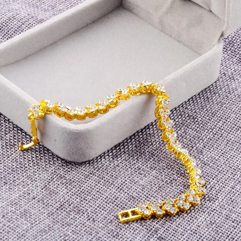 Crystal Magnetic Charm Bracelet – Gold Chain Jewelry for Women