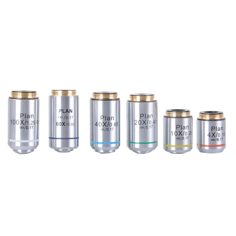 Achromatic Microscope Objective Lens 4X 10X 20X 40X 60X 100X