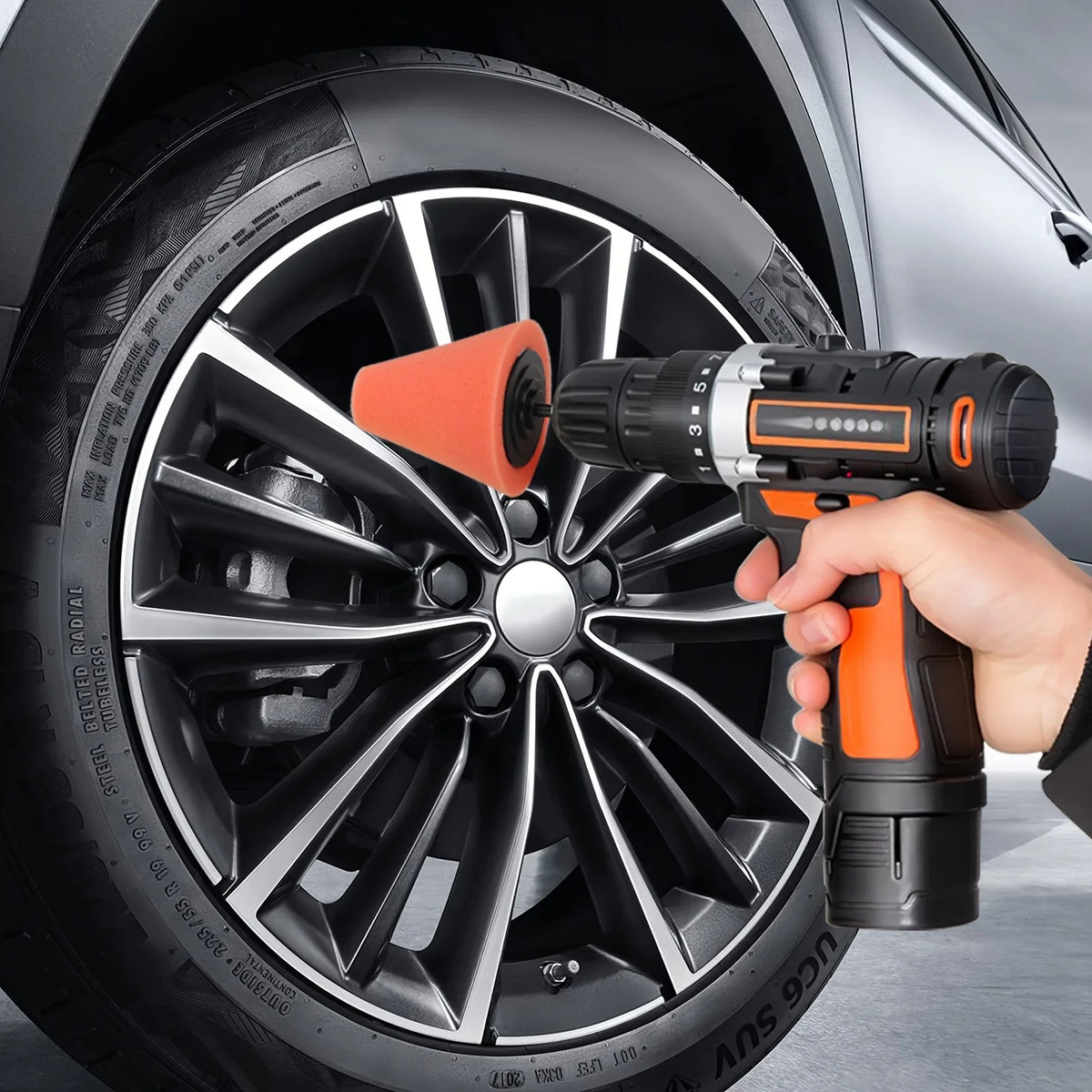 Car Hub Polishing Sponge Wheel Buffer – Conical Detail Tool