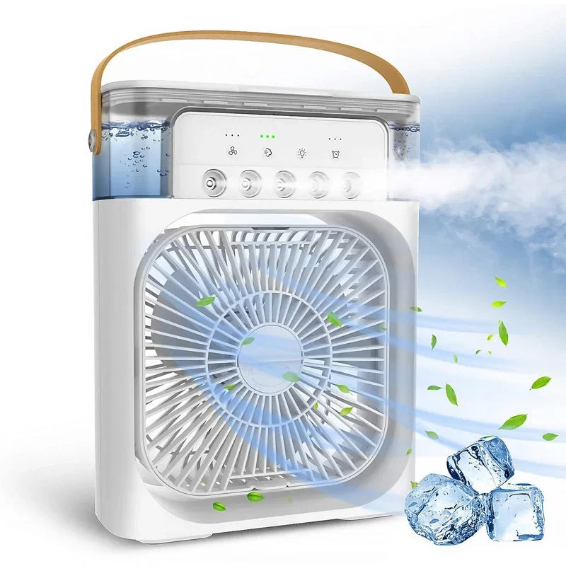 USB Rechargeable Portable Cooling Fan with LED Light | ROFAELEC