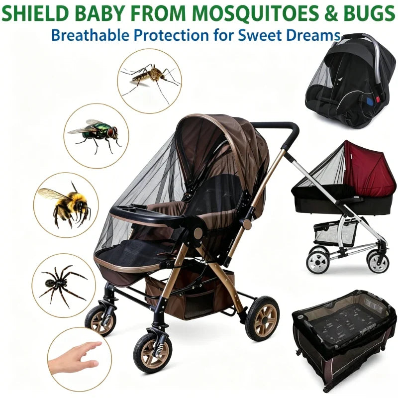 Stroller Mosquito Net Full Coverage Dense Mesh Insect Protection