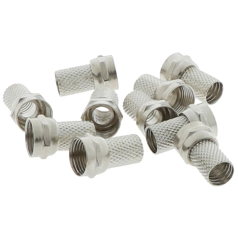 10-Pack Screw-On F Connectors for RG6 Coaxial Cable | Satellite TV