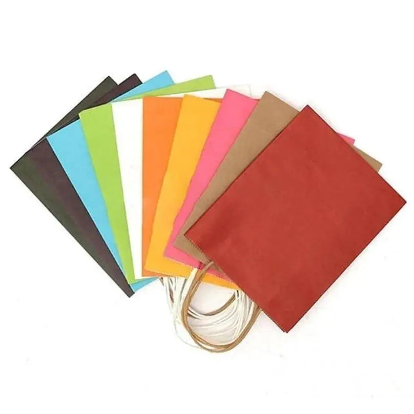 Kraft Paper Gift Bags with Handles 5-Pack | Party Favor Bags