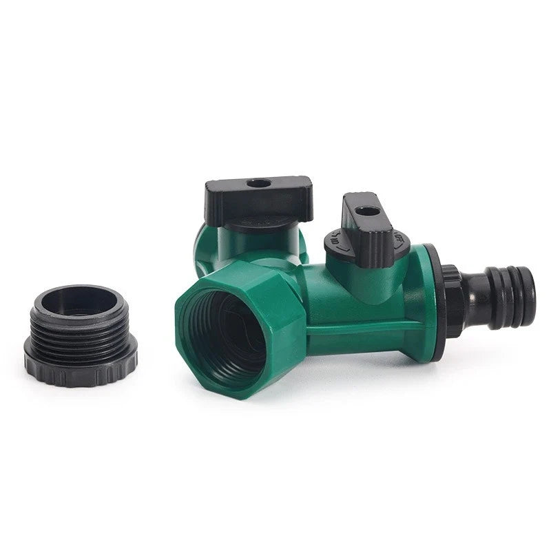 2-Way Y-Shape Garden Hose Splitter with Switch | Pipe Adapter