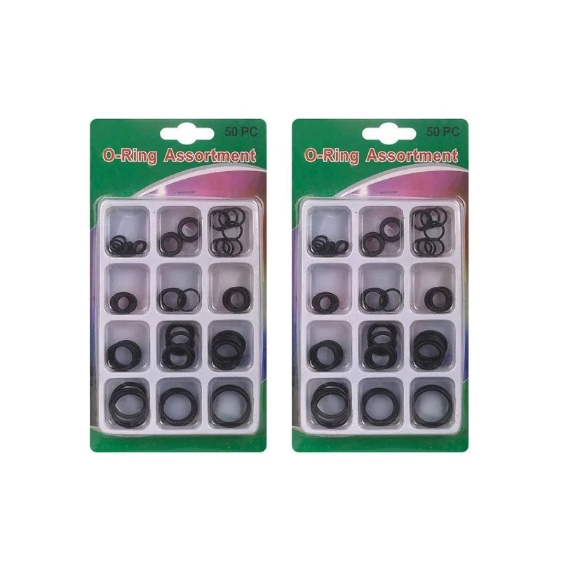 50-Piece Nitrile Rubber O-Ring Gasket Seal Repair Kit – Black