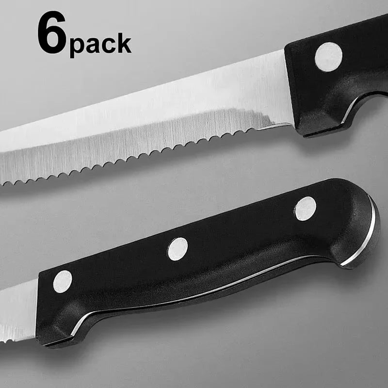 Serrated Steak Knives Set 4/6/8/16 Pcs – Stainless Steel