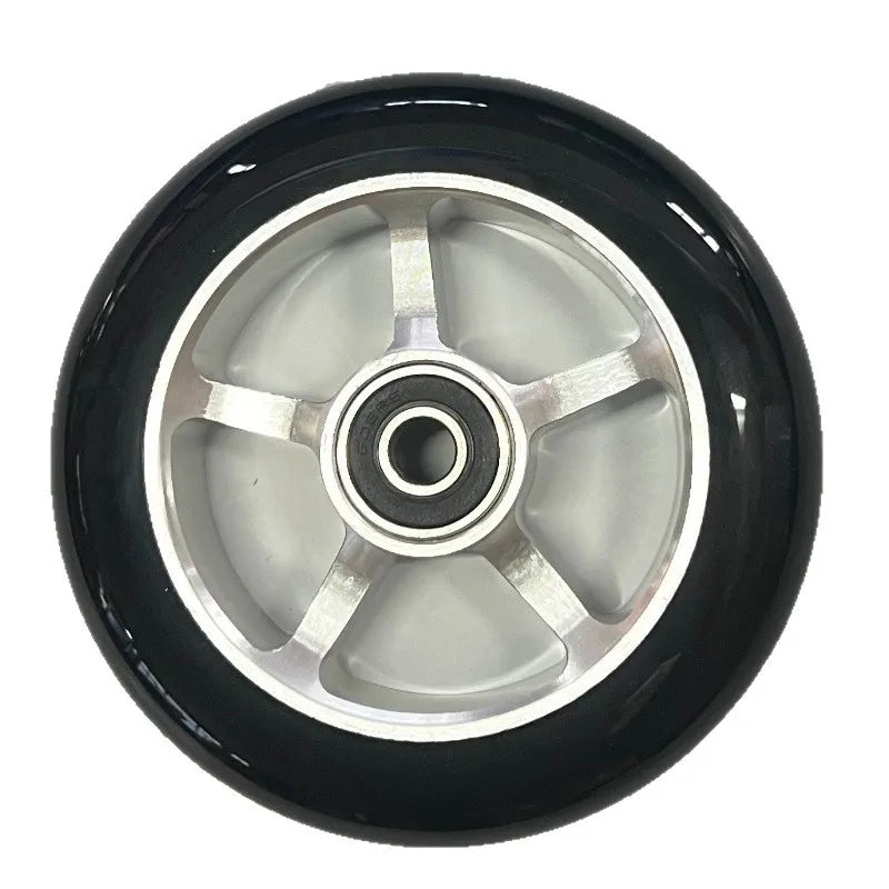100mm Scooter Wheels with Bearings – Aluminum PU 2-Pack