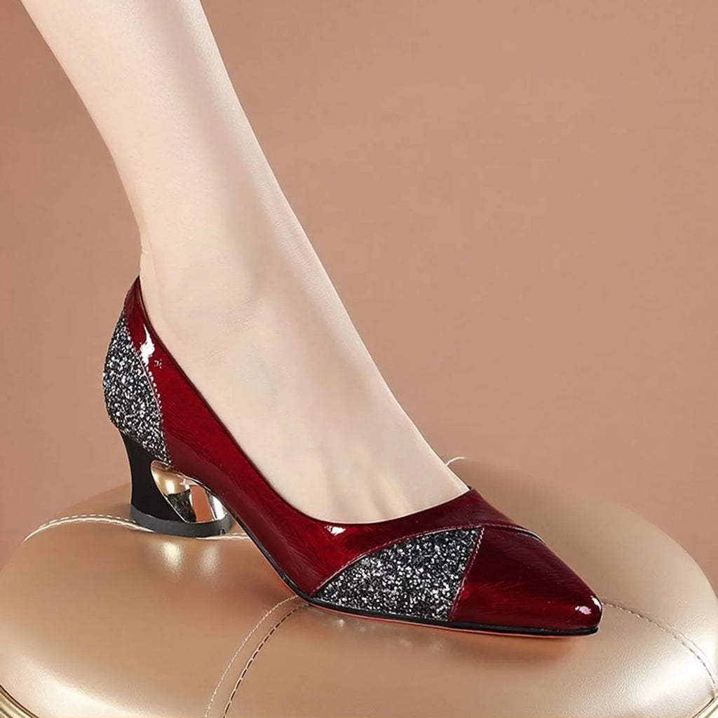 Women's Pointed Toe Pumps 4CM Heel – Elegant Slip-On Shoes