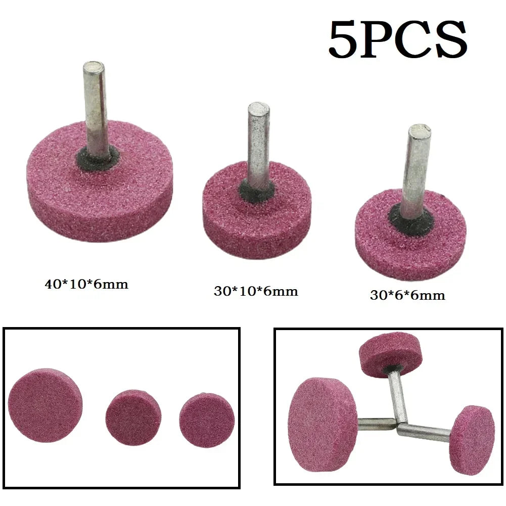 5-Pc Abrasive Mounted Stone Grinding Wheels | 6mm Shank Rotary Tool