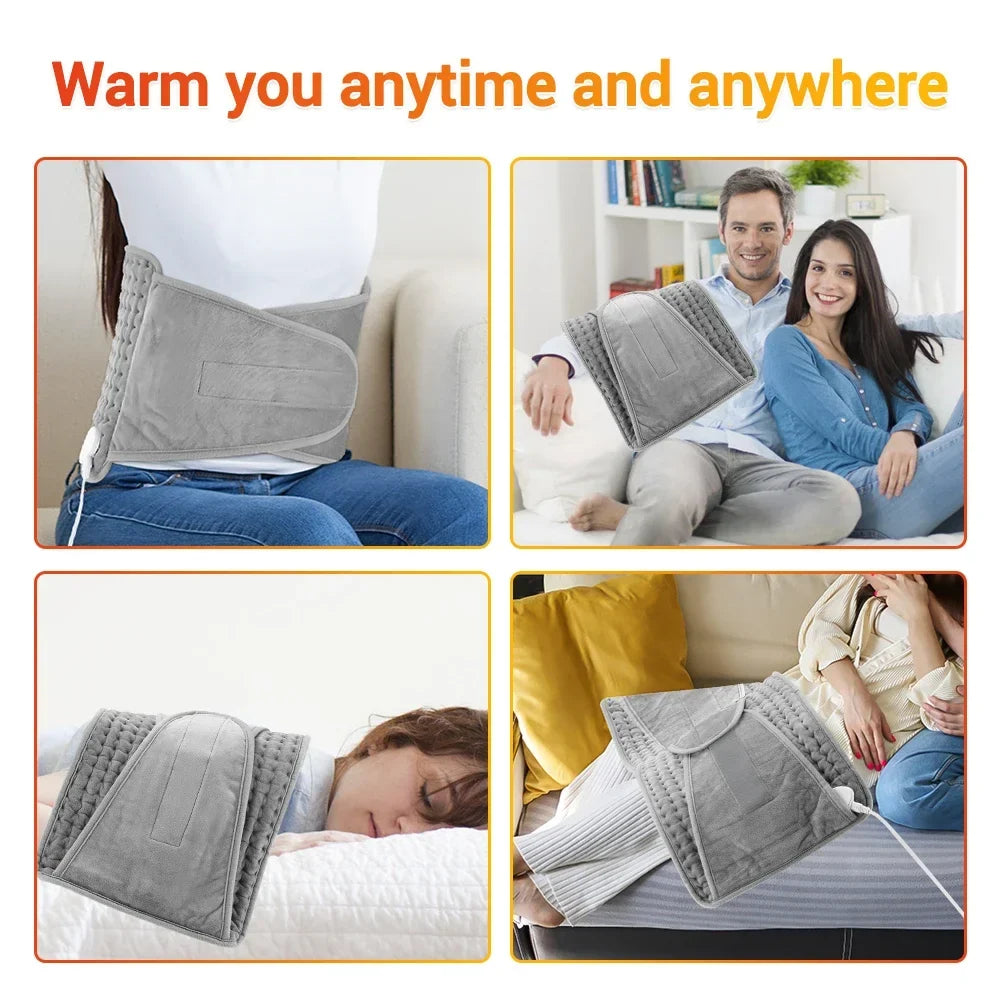 Electric Heating Waist Belt – 9 Levels & Timer | 59×30cm Pad