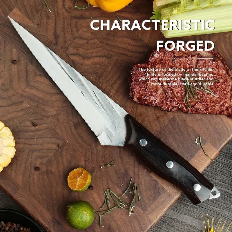 Hand-Forged High-Carbon Steel Boning Knife – Wood Handle