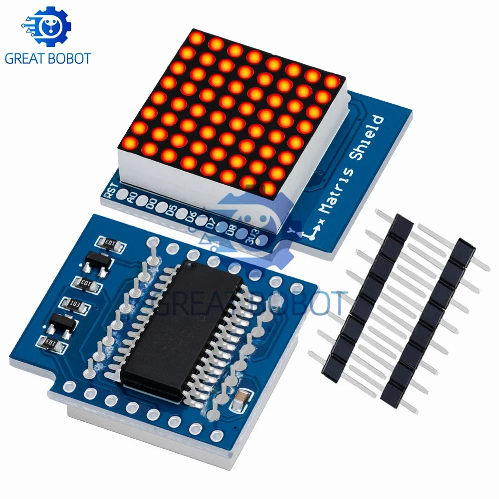Matrix LED Shield V1.0 for WEMOS D1 Mini – 8×8 Dot Matrix