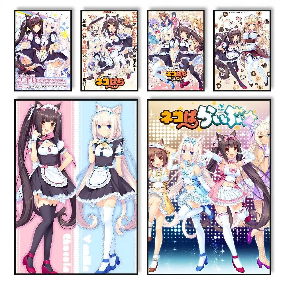 Anime Maid Girl HD Poster – Self-Adhesive Waterproof PVC Wall Art