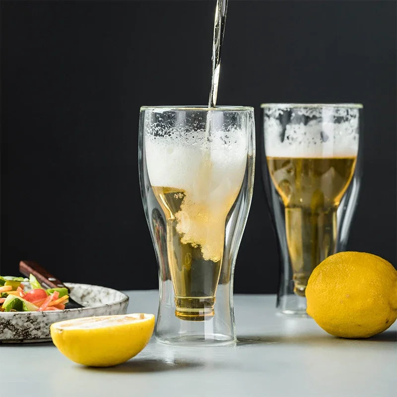 KEMORELA Wine Bottle Shaped Glass – Novelty Drinkware Cup