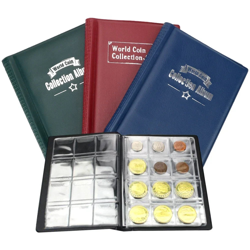 PU Leather Coin Collection Album – 60 & 120 Pocket Organizer