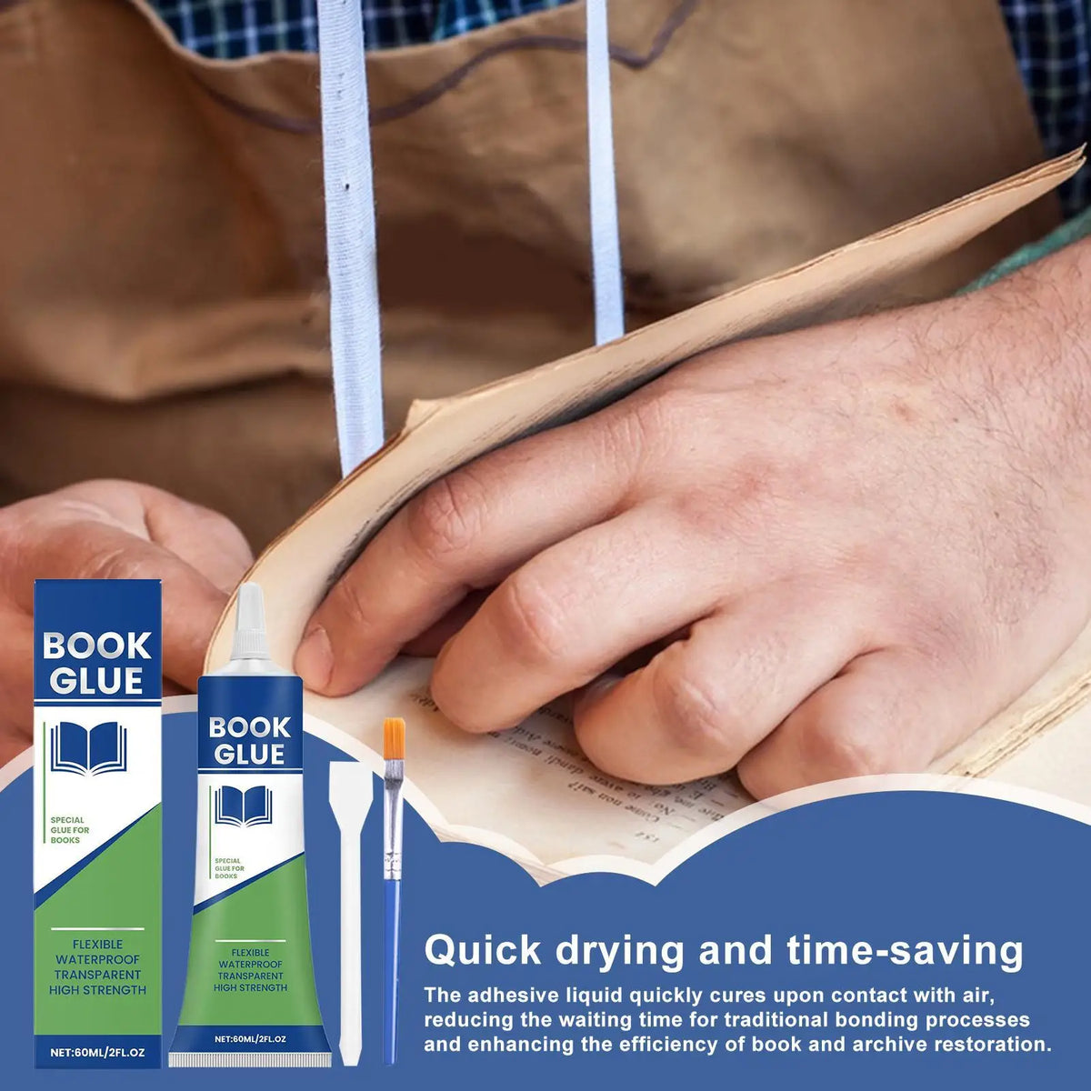 Book Binding Glue 60ml – Clear Flexible Paper Repair Adhesive