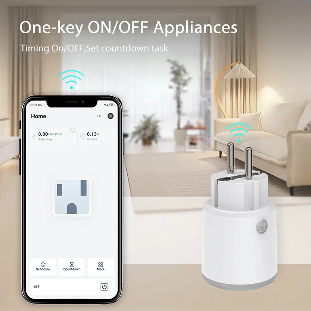 TUYA Smart Plug Matter Wi-fi Socket 16A Timer Outlet Power Monitor