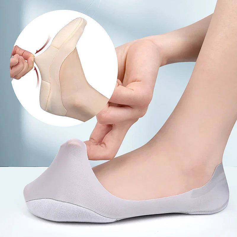 3D Arch Massage Invisible Socks – Women's No-Slip Slipper Sock