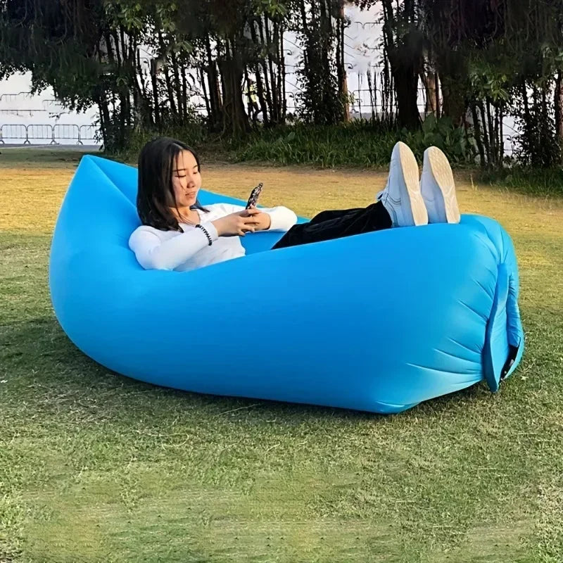 Inflatable Lounger Air Couch | Beach & Camping Chair + Bag