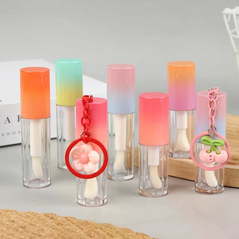 Gradient Lip Gloss Tube with Keychain | Refillable DIY Container