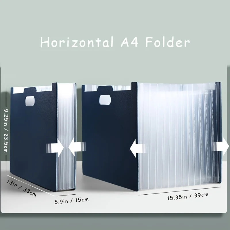 A4 File Organizer Foldable Desktop Storage Box Multiple Pockets