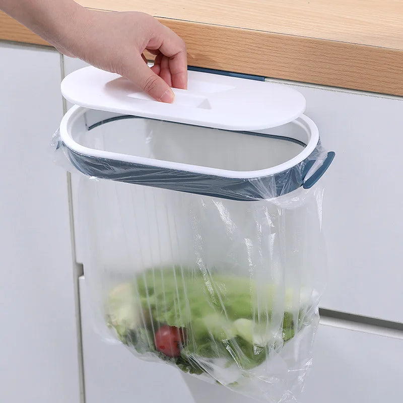 Hanging Trash Bag Holder Rack – Kitchen & Bathroom Organizer
