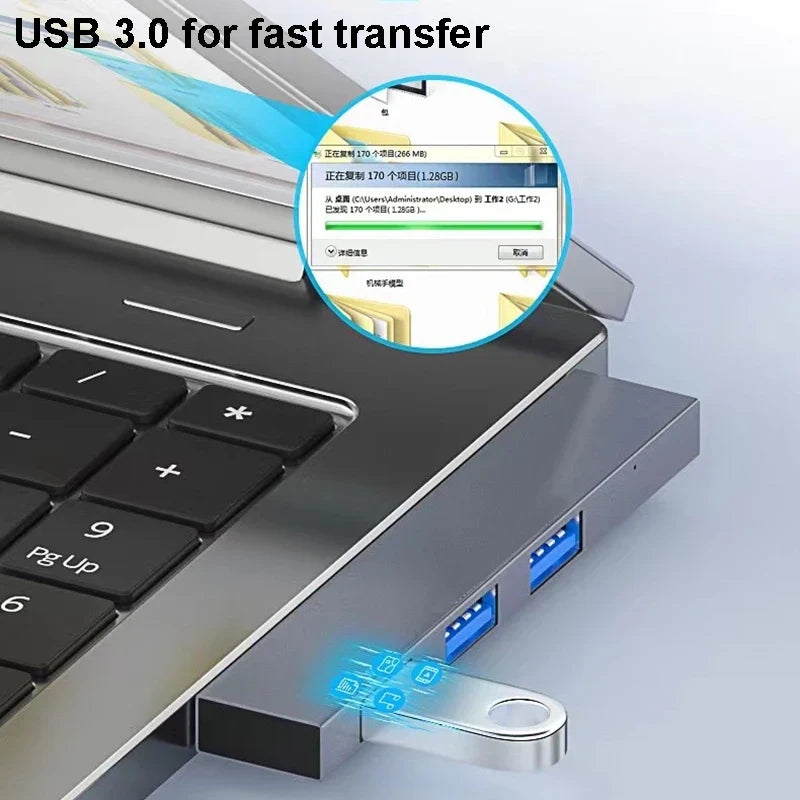 4-in-1 USB-C Hub 3.0 | 60W PD OTG Adapter for MacBook & Laptops